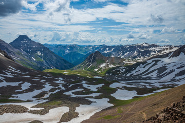 Yankee Boy Basin mountain landscape in the Mt Sneffels Wilderness, Colorado 