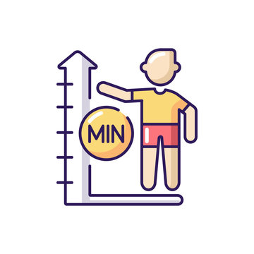 recommend clip art: Height limit RGB color icon. Waterpark safety policy, amusement park rule. Entertainment attraction, aqua park slide with restriction. Isolated vector illustration