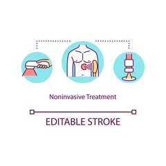Noninvasive treatment concept icon. Cryotherapy. Skin examination and care. Skin treatment idea thin line illustration. Vector isolated outline RGB color drawing. Editable stroke