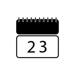 23th Calendar icon. Flat design style.Modern flat Web site page and mobile app design vector element.