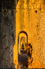 Walls and structures of the Temple of Jupiter Anxur (Tempio di Giove Anxur). Terracina, Italy