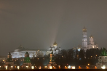 Fototapeta na wymiar View of the Moscow Kremlin, Moscow, Russian Federation, February 27, 2020