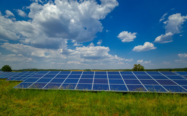 modern solar panels in the rural landscape