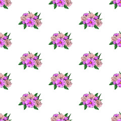 Fototapeta na wymiar seamless pattern of wild beautiful rose flowers. Perfect for postcards, gift packages, prints. Flower illustration.Botanical design. Summer plants. EPS 10