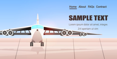 airport terminal with airplane waiting for take off horizontal copy space vector illustration