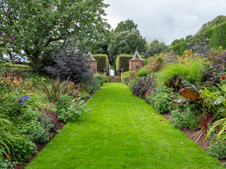 garden path in garden with flowers