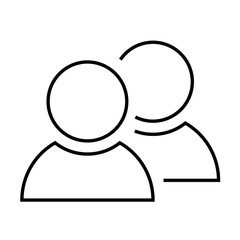 2 people tandem icon. Group of persons. Simplified human pictogram. Modern simple flat vector icon