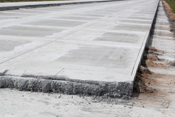 construction of a new road from concrete