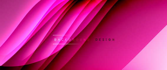 Fluid gradient waves with shadow lines and glowing light effect, modern flowing motion abstract background for cover, placards, poster, banner or flyer