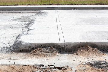 construction of a new road from concrete