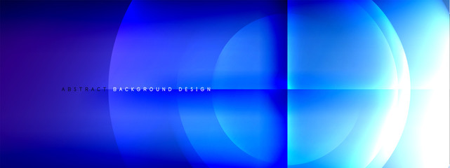 Vector abstract background - circle and cross on fluid gradient with shadows and light effects. Techno or business shiny design templates for text