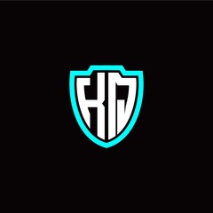 Obraz premium Initial K Q letter with shield modern style logo template vector