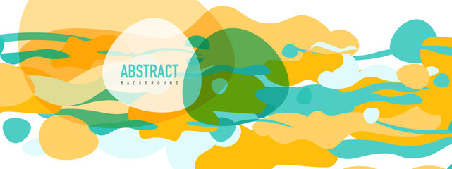 Trendy liquid style shapes abstract design, dynamic vector background for placards, brochures, posters, web landing pages, covers or banners