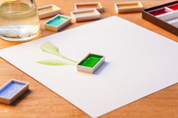 watercolor drawing with bright colors