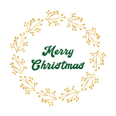Merry Christmas quote  as logo or header. Celebration Lettering for poster, card, invitation, banner, label, flyer.