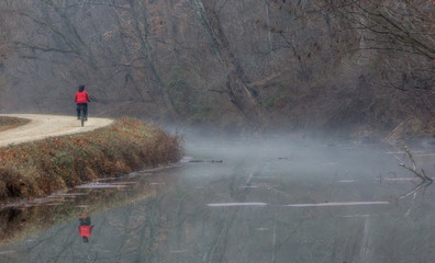Riding bike in the fog
