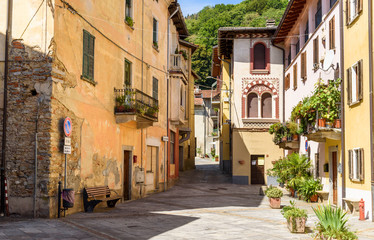 Fototapeta na wymiar Historic center of ancient village Cadegliano Viconago in the province of Varese, Lombardy, Italy.