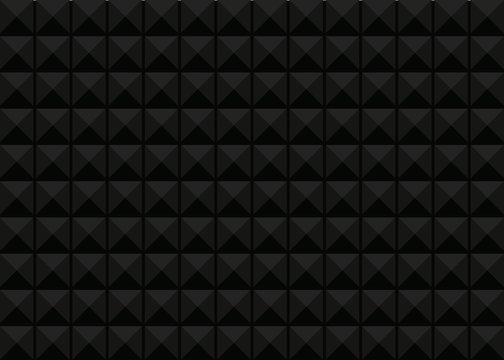 Sound Recording Studio Wall Vector Background With Triangle Texture. Acoustic Seamless Pattern.