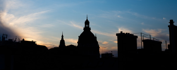 Silhouette of an old church/basilica in Budapest 