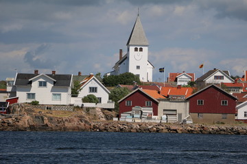 The laughing church of Sk&auml;rhamn on the island of Tj&ouml;rn in Sweden