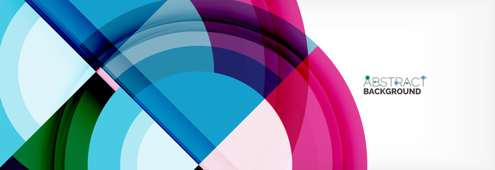 Fototapeta premium Round shapes, triangles and circles. Modern abstract background