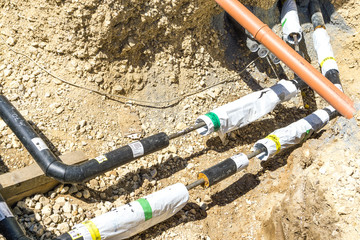 Tiefbau Fernwärme Leitungen