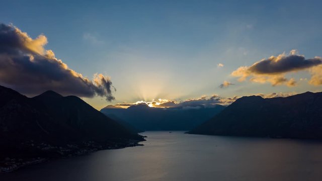 Kotor, Montenegro. Die Bucht von Kotor .