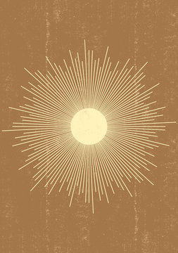 Orange Sun print boho minimalist printable wall art