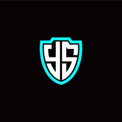 Initial Y S letter with shield modern style logo template vector