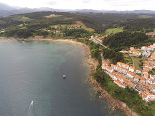 Lastres. Coastal village of Asturias. Colunga, Spain. Aerial Photo