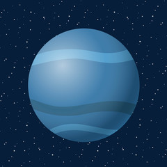 Neptune on blue night sky with star, space, cosmos icon illustration vector - 373346759