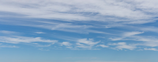 Beautiful cloud patterns on blue coastal skies