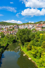 Fototapeta na wymiar Iantra river in Veliko Tarnovo, touristic city in Bulgaria