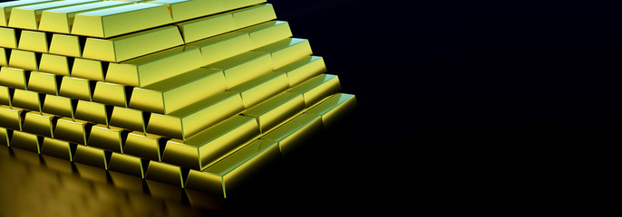 Gold Bars realistic 3d illustration