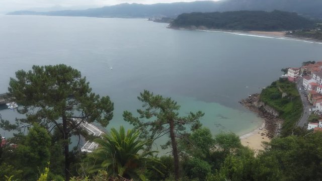 Beach in Lastres, coastal village of Asturias,Spain.