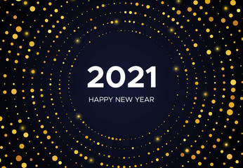 2021 Happy New Year of gold glitter pattern