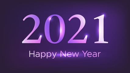 2021 Happy New Year neon background