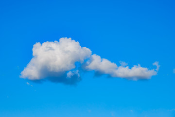 Beautiful single nature white cloud on blue sky