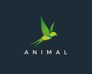 minimal bird logo template - vector illustration