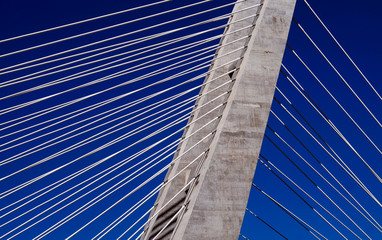 Cable-stayed bridge detail, Rio de Janeiro