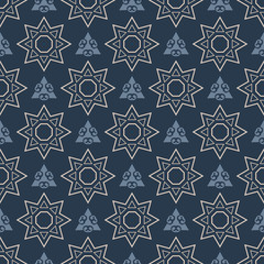 Seamless Pattern Geometric Background Blue Colors Vector Illustration