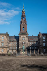 Christiansborg Palace in the island of Slotsholmen in Copenhagen (DK) - 373361124