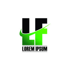 Letter LF simple monogram logo design vector