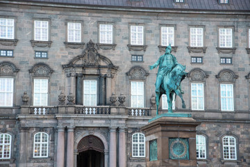 Christiansborg Palace in the island of Slotsholmen in Copenhagen (DK)