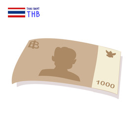 Thai Money on White Background