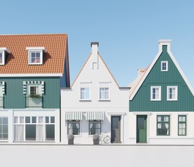 3D RENDER OF NORDING BUILDINGS STREET VIEW