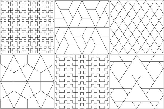 Ethnic seamless patterns collection. Rhombuses, diamonds, lozenges, triangles, hexagons, crosses motif. Folk prints. Geometrical ornaments set. Tribal wallpapers. Abstracts images. Vectors bundle.
