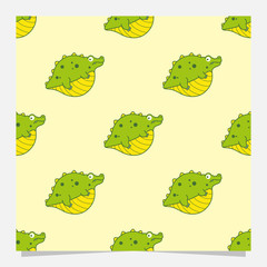 cute crocodile cartoon seamless pattern