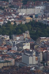 Buildings in OvIedo. Historical city of Asturias,Spain. Aerial Drone Photo
