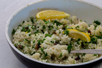 Rice, Olive Parsley Salad with Lemon